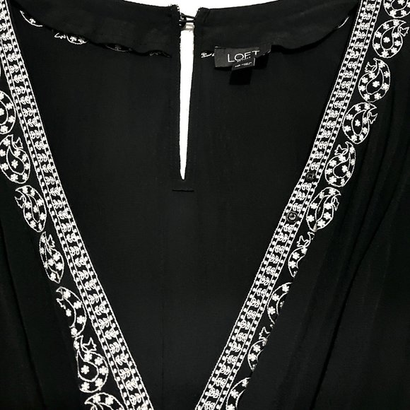 LOFT Embroidered Wrap Romper - Picture 6 of 13